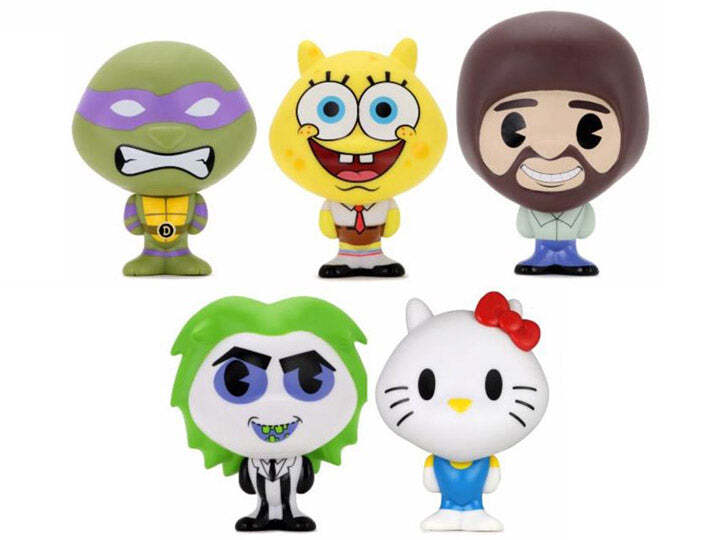 KIDROBOT x BHUNNY 4" STYLIZED FIGURES Hello Kitty, Bob Ross, Beetlejuice, Sponge