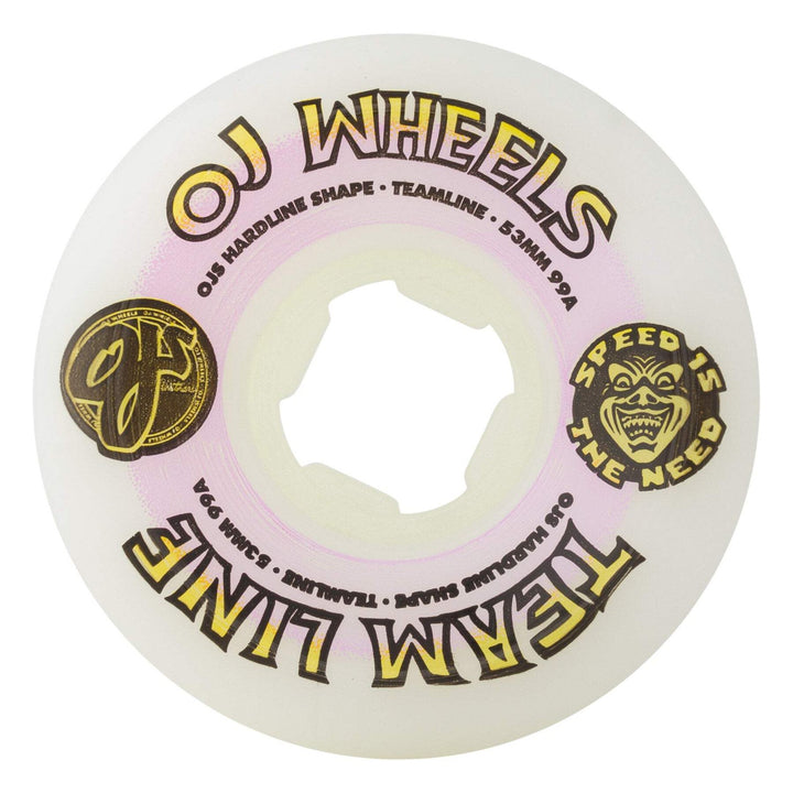 OJ Hardline Team Line 53mm 99a Purple/Yellow Skateboard Wheels