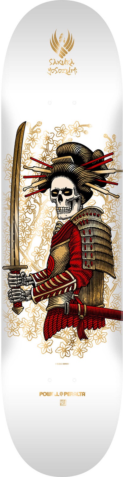 Powell Peralta Yosozumi Onna-Bugeisha White 8.25" Flight® Skateboard Deck