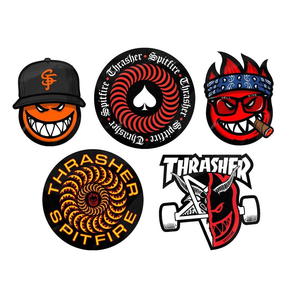 Spitfire x Thrasher 5ct Sticker Pack