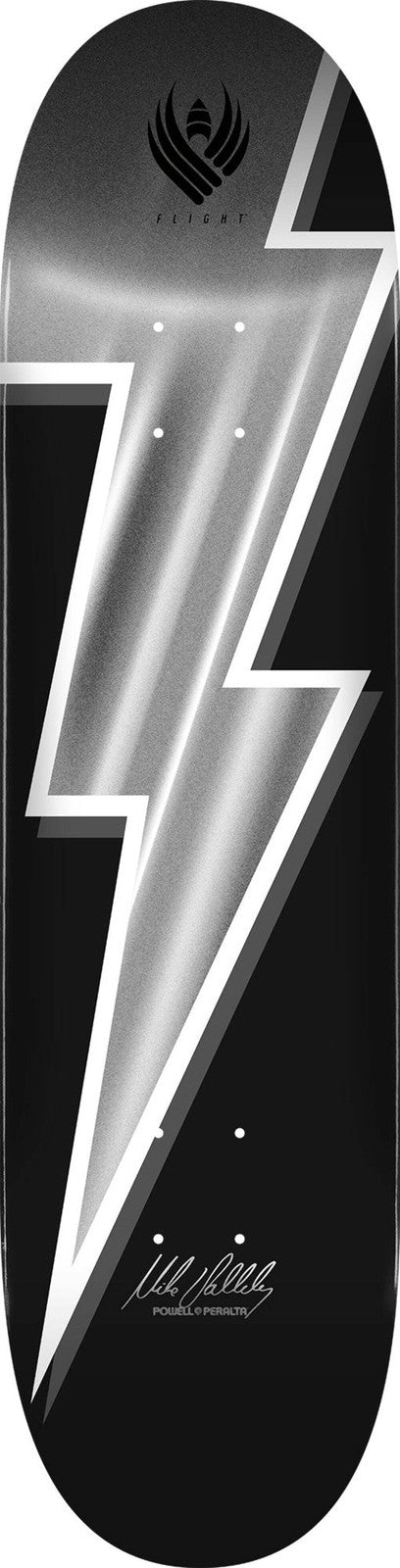 POWELL PERALTA VALLELY LIGHTNING BOLT SILVER FOIL 8.5" FLIGHT [AUTOGRAPHED] SKAT