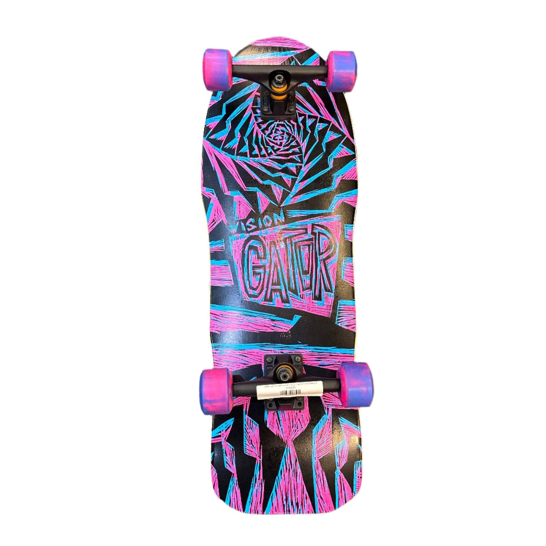 Vision Gator II Woodcut Art Pink/Blue 10.25" Complete Skateboard