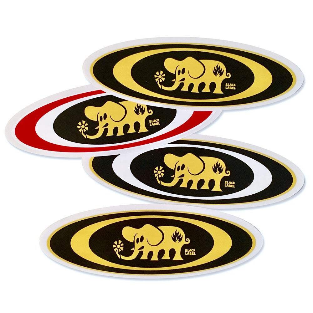 Black Label Skateboards Oval Elephant Sticker