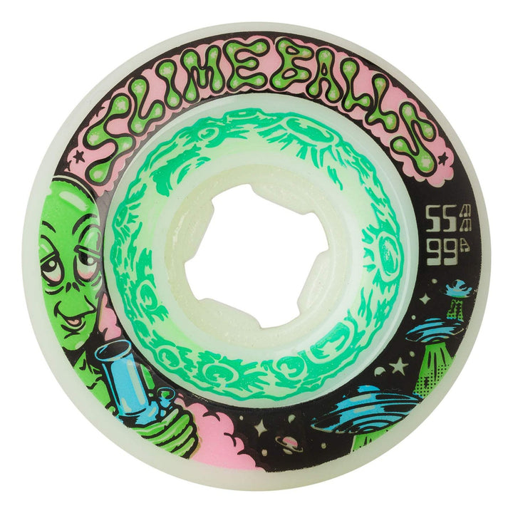 Slime Balls Saucers 55mm 99a White Skateboard Wheels