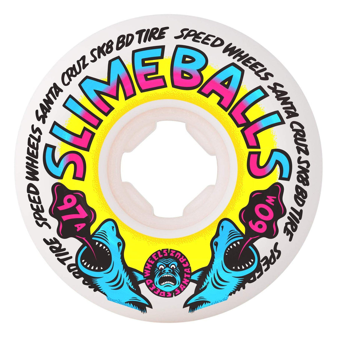 Slime Balls Heritage Shark Spew Vomits White 60mm 97a Skateboard Wheels