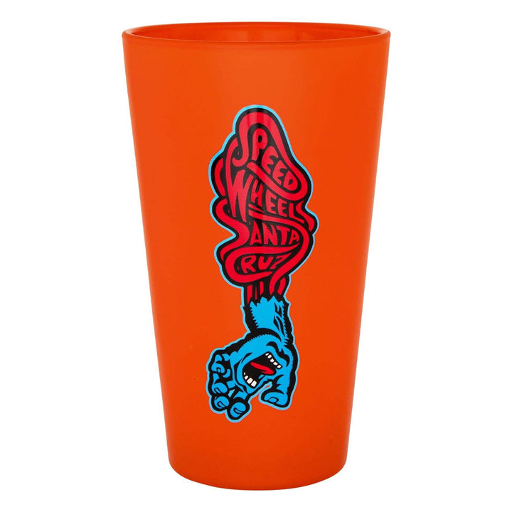 Santa Cruz Speed Wheels Screaming Hand Orange Pint Glass