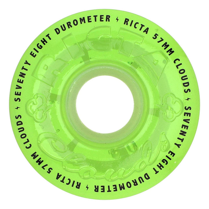 Ricta Clouds Transparent Green GITD 57mm 78a Skateboard Wheels