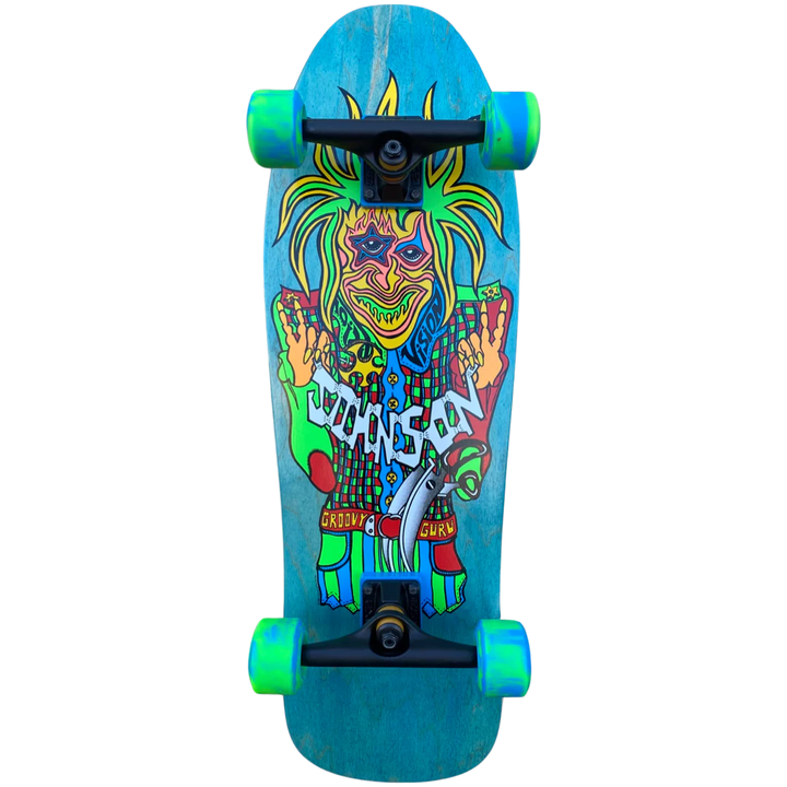 Vision Joe Johnson Groovy Guru Turquoise Stain 9.5" Complete Skateboard