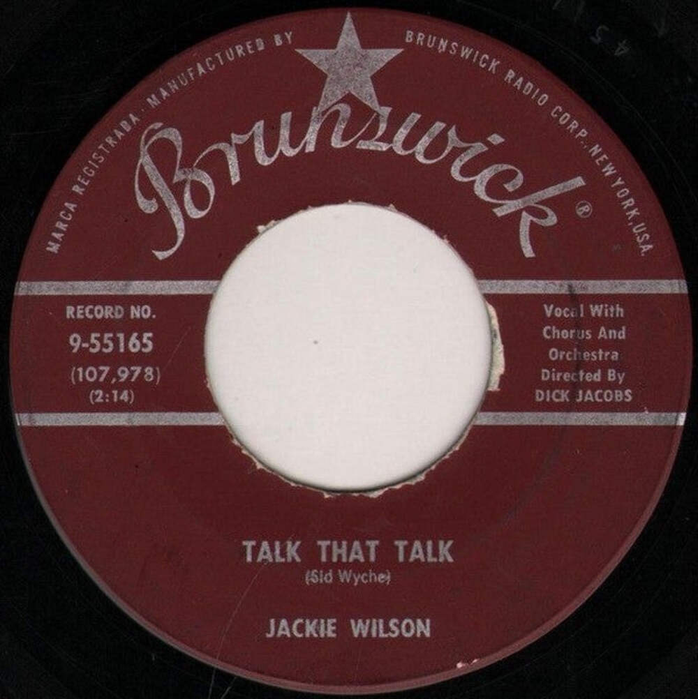 Jackie Wilson – Talk That Talk / Only You, Only Me Vinyl 7" Record *Used 1959 Re