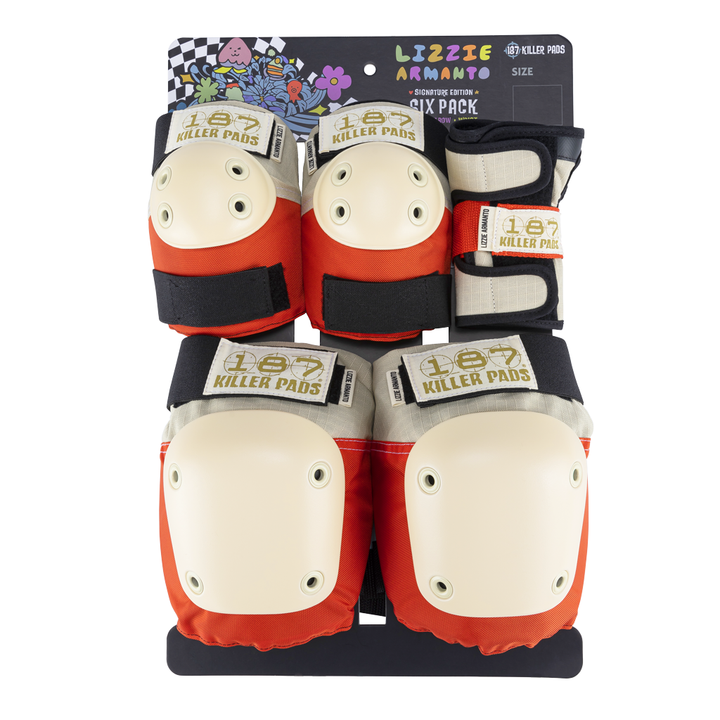 187 Killer Pads Lizzie Armanto Edition Six Pack Pad Set Wrist Guards / Elbow Pad