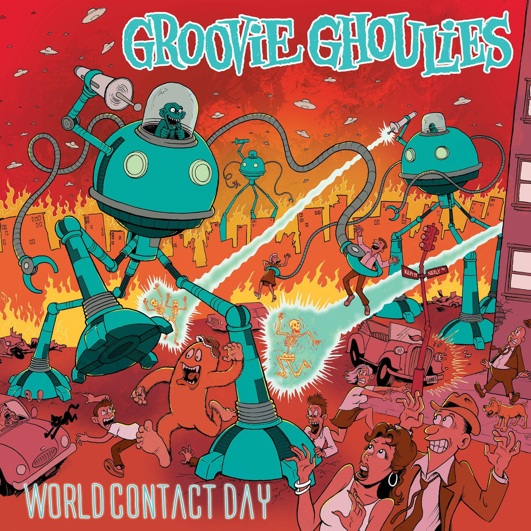 Groovie Ghoulies – World Contact Day (Neon Yellow & Neon Orange Galaxy Vinyl) LP