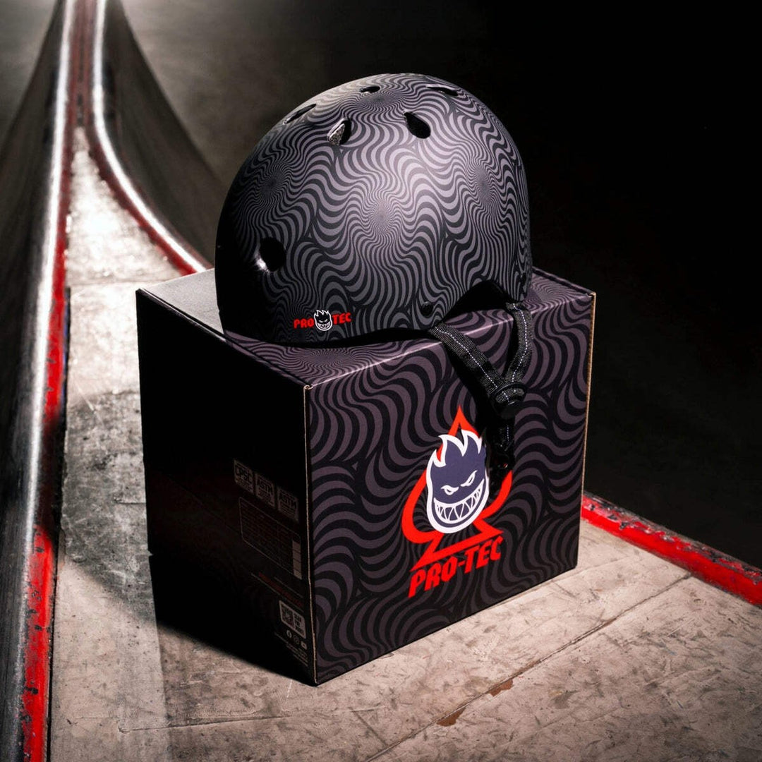 Pro-Tec x Spitfire LOW PRO (Black Swirl) Certified Helmet