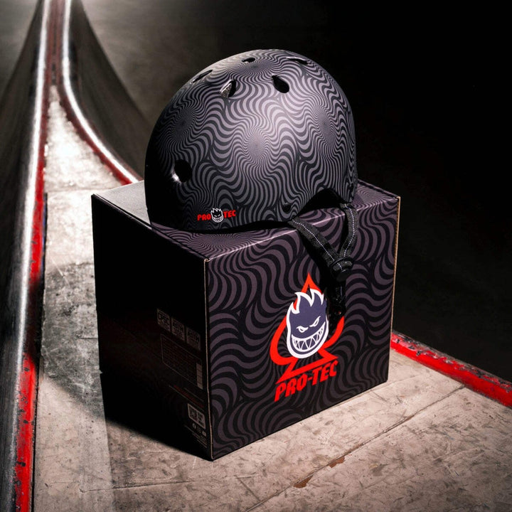 Pro-Tec x Spitfire LOW PRO (Black Swirl) Certified Helmet