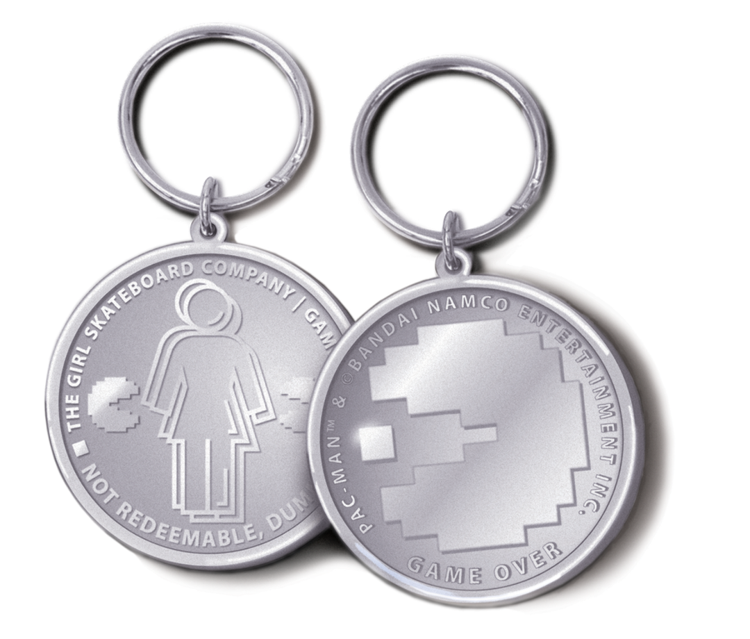 Girl x Pac-Man Game Token Keychain