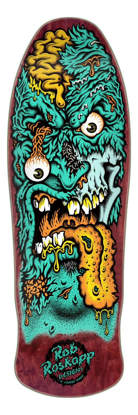 Santa Cruz Roskopp Face 2 Burgundy Stain 9.9" Complete Skateboard