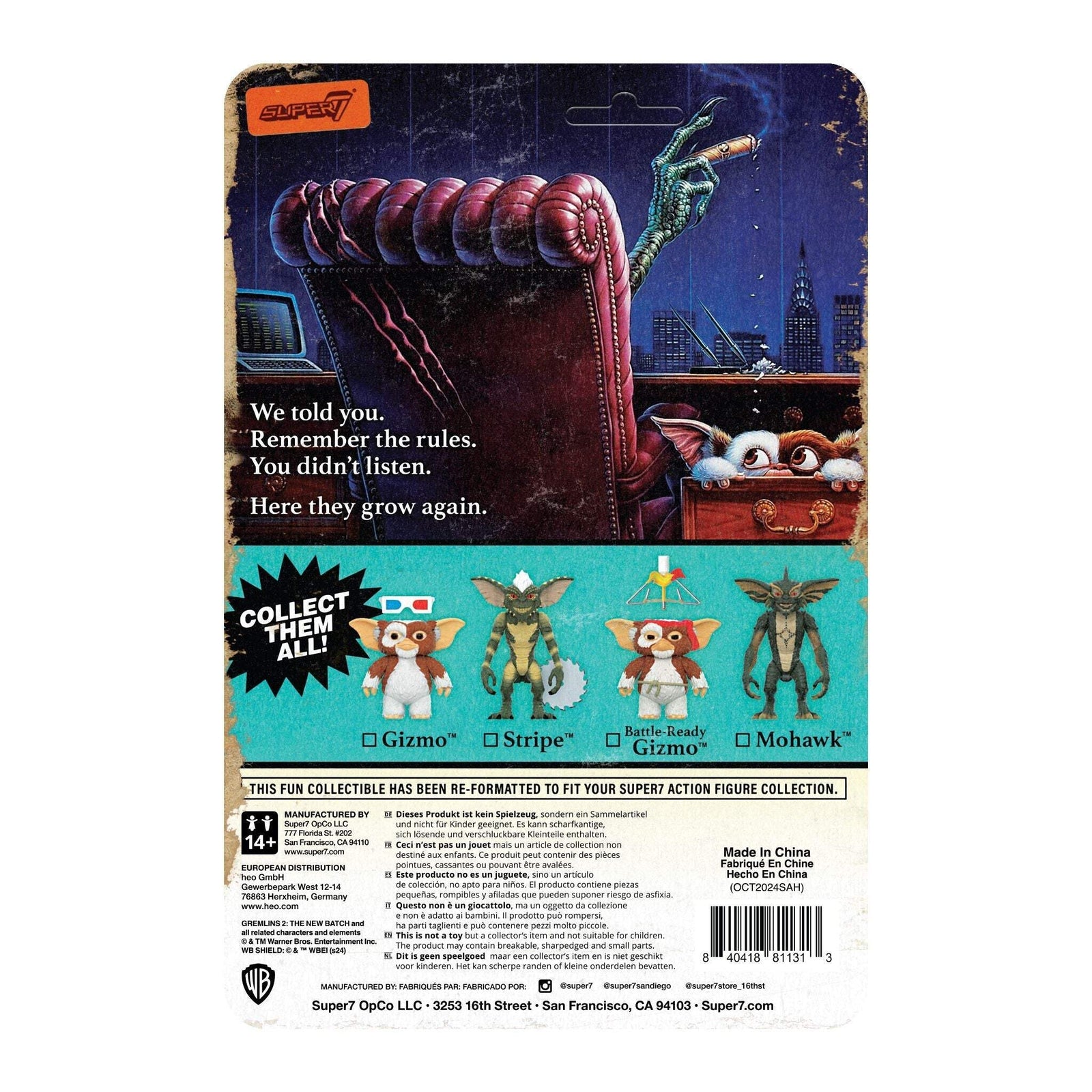 Super7 X Gremlins - Stripe (Mohawk) Reaction Figure – The Dark Slide