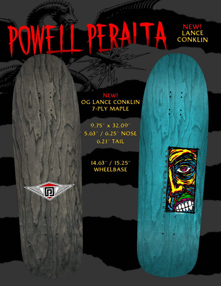 Powell Peralta Lance Conklin Face 9.75" Skateboard Deck