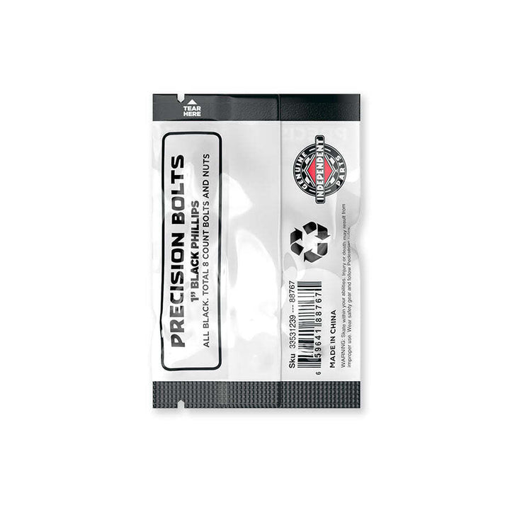 Independent Truck Co. Genuine Parts 1" Black Skateboard Mounting Hardware