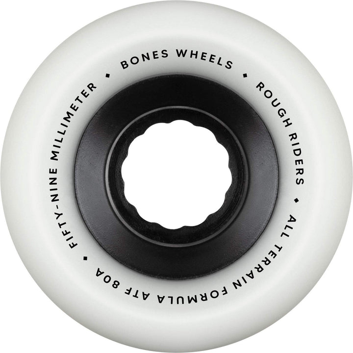 BONES ATF Rough Riders 59mm 80a White All Terrain Skateboard Wheels