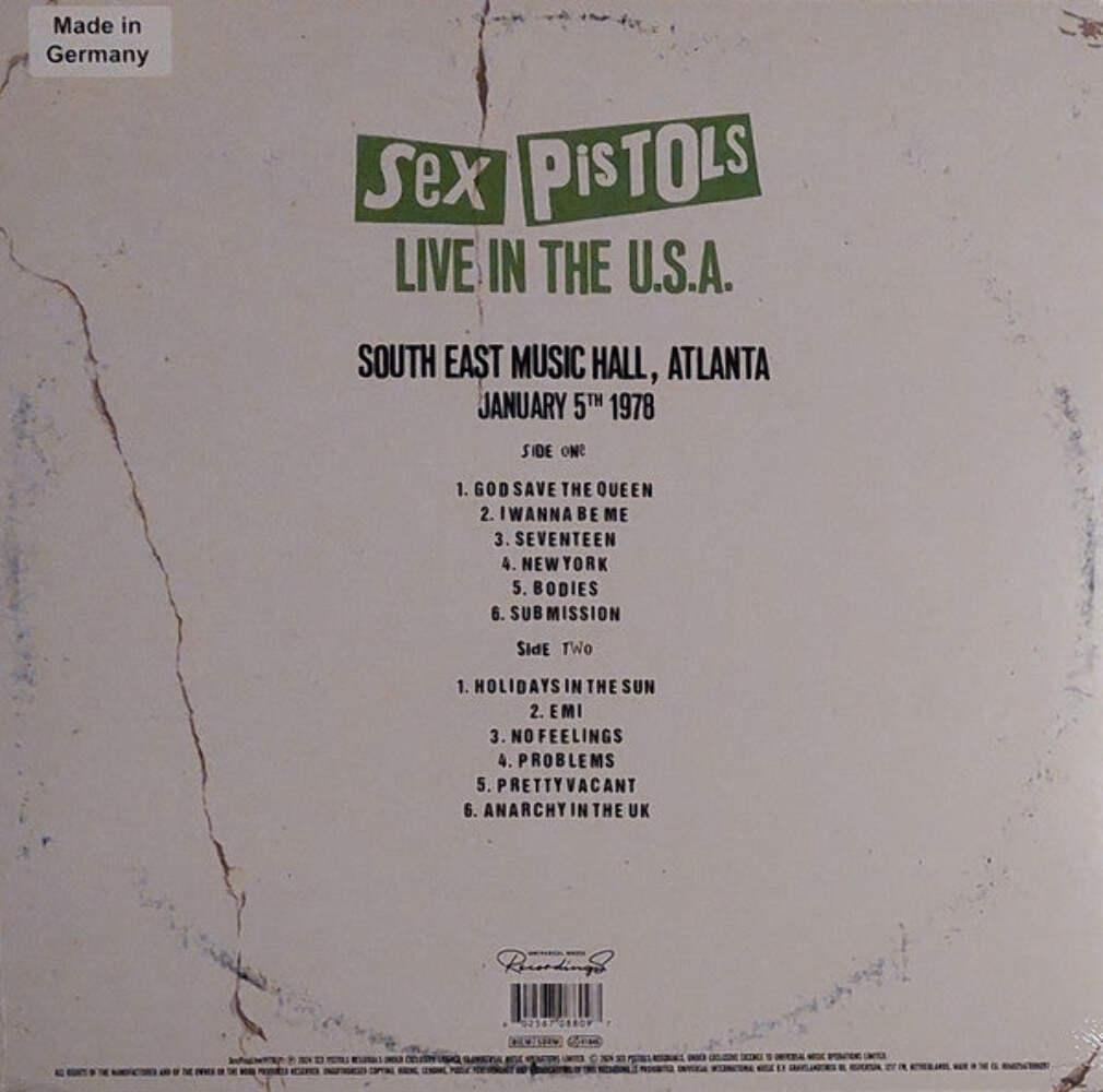 Sex Pistols – Live In The U.S.A. (January 5th 1978) (LTD Red Color Vinyl) LP Rec