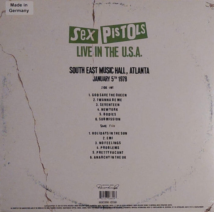Sex Pistols – Live In The U.S.A. (January 5th 1978) (LTD Red Color Vinyl) LP Rec