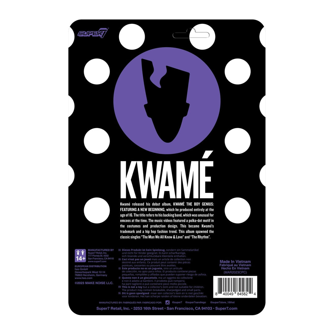 Super7 x Kwamé (Black/White Polka Dot) ReAction Figure
