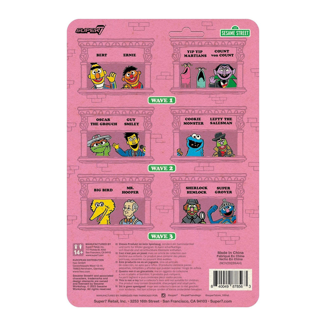Super7 x SESAME STREET - SUPER GROVER, SHERLOCK HEMLOCK, MR. HOOPER, BIG BIRD Re