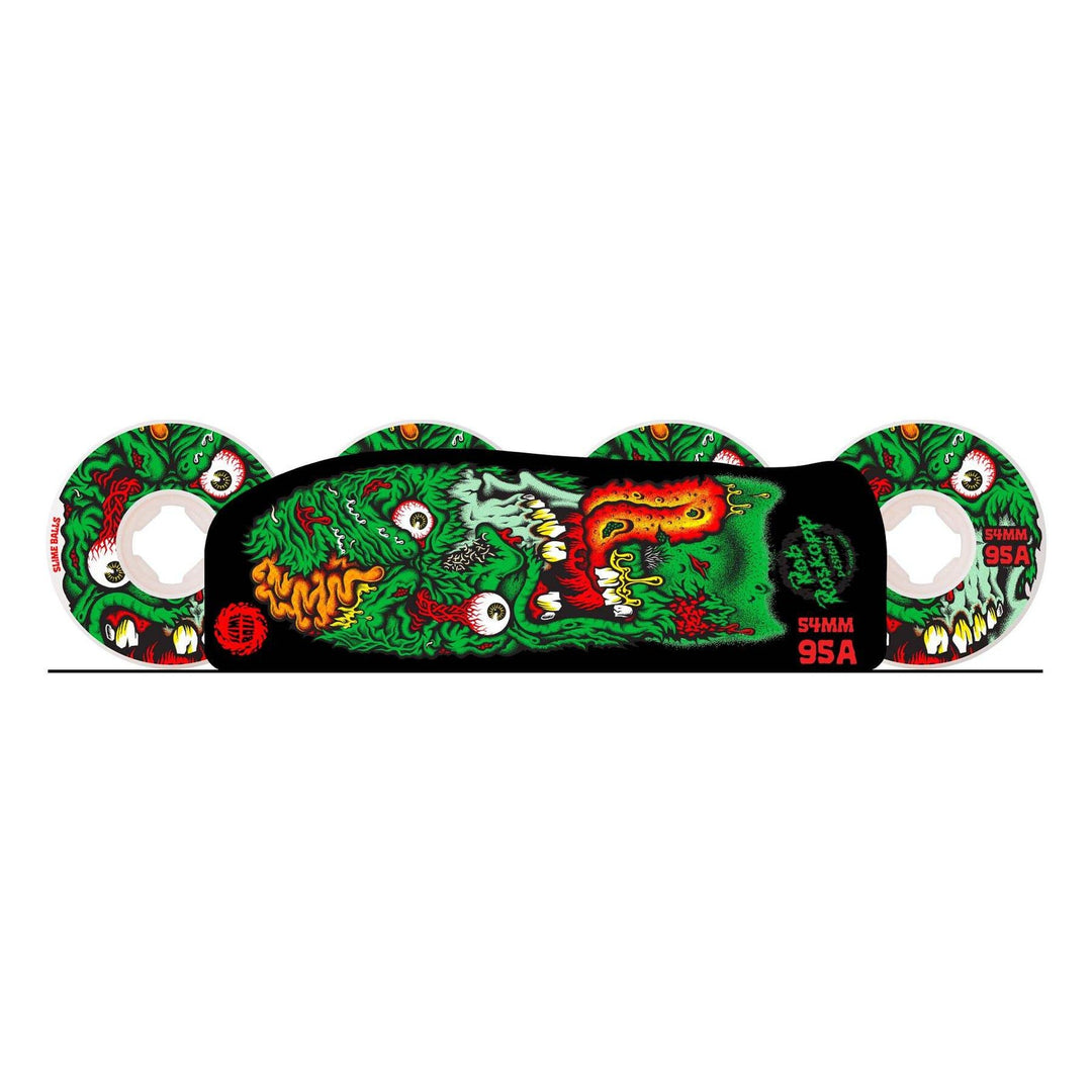 Slime Balls Roskopp Face Two Reissue 54mm 95a White Hardline Skateboard Wheels
