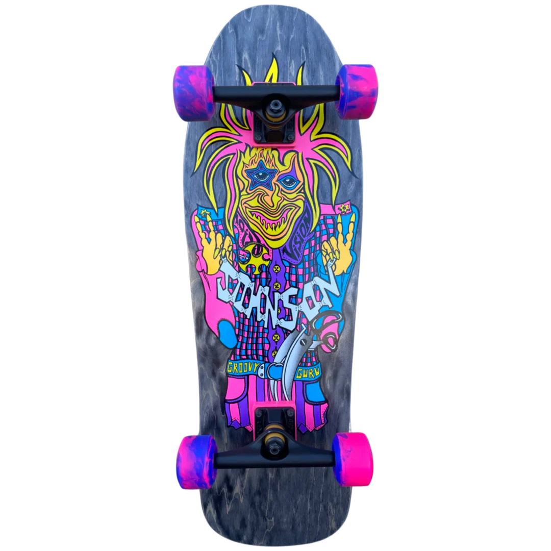 Vision Joe Johnson Groovy Guru Black Stain 9.5" Complete Skateboard