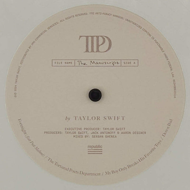 Taylor Swift – The Tortured Poets Department 2x (Ghosted White Color Vinyl) LP R