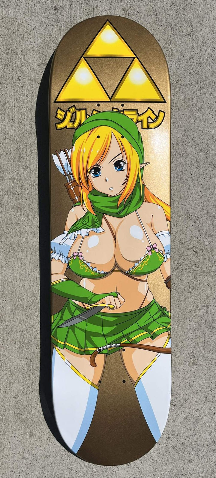 Hook Ups Special Edition Female Link Metallic Gold Dip 8.25" Skateboard Deck
