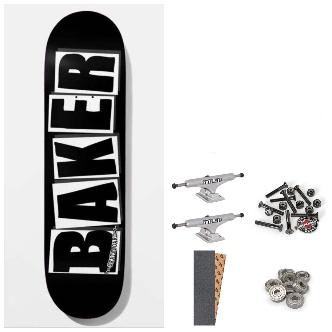 Baker Team Brand Logo Black/White 8" Complete Skateboard