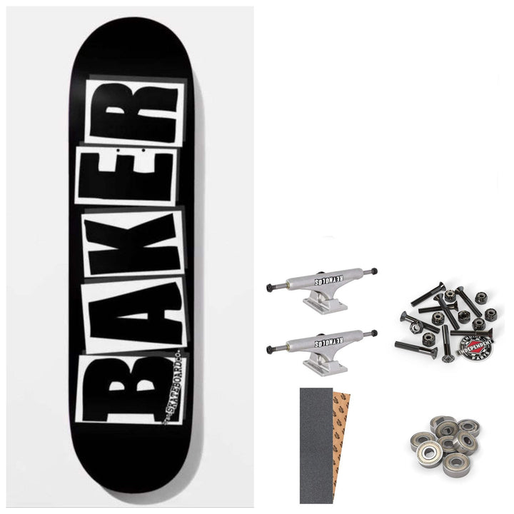 Baker Team Brand Logo Black/White 8" Complete Skateboard