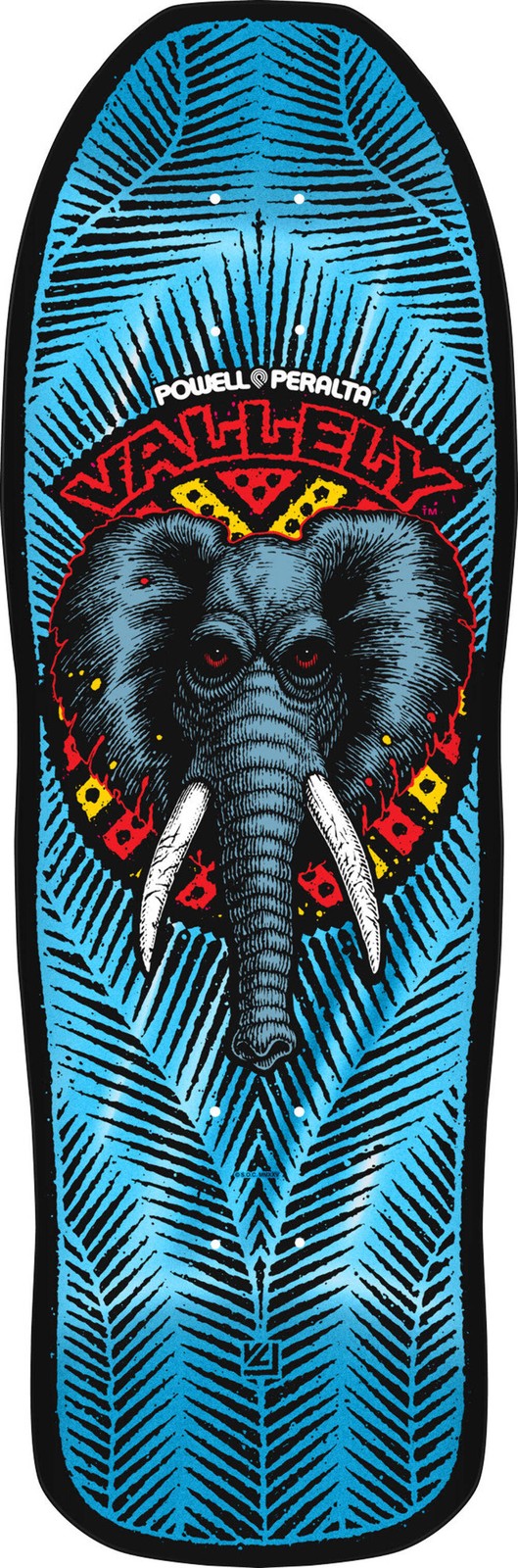 Powell Peralta Mike Vallely Elephant Blue Foil Skateboard Deck