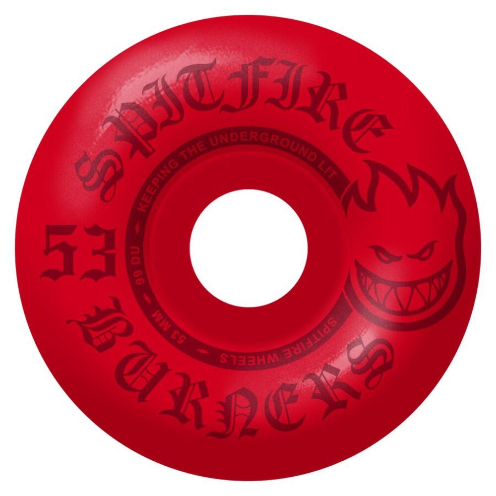 SPITFIRE BURNERS 53MM RED 99A SKATEBOARD WHEELS