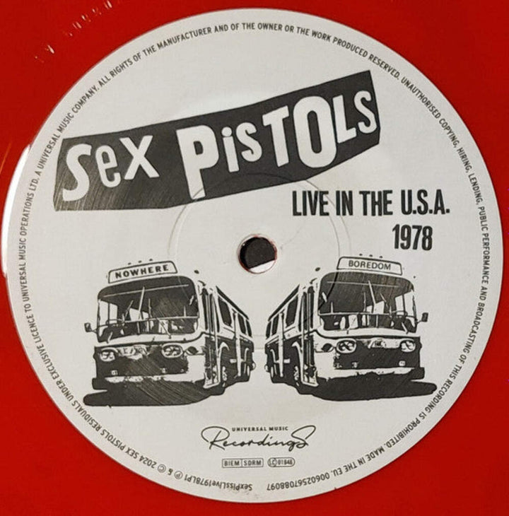 Sex Pistols – Live In The U.S.A. (January 5th 1978) (LTD Red Color Vinyl) LP Rec