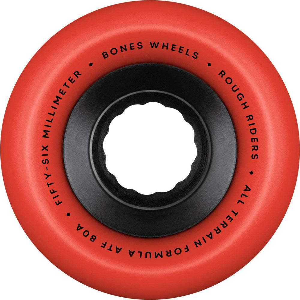 Bones Atf Rough Riders 56Mm 80A Red All Terrain Skateboard Wheels
