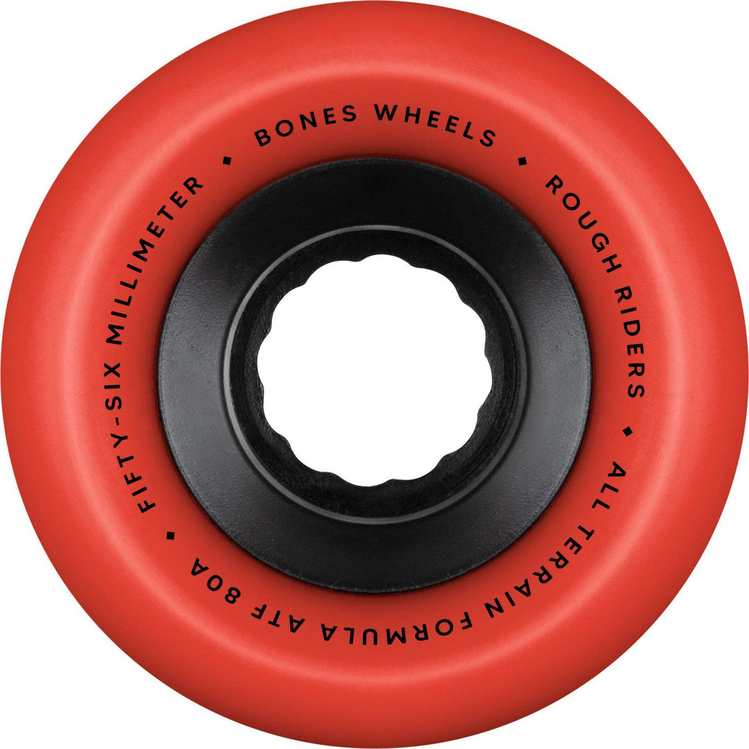 Bones Atf Rough Riders 56Mm 80A Red All Terrain Skateboard Wheels