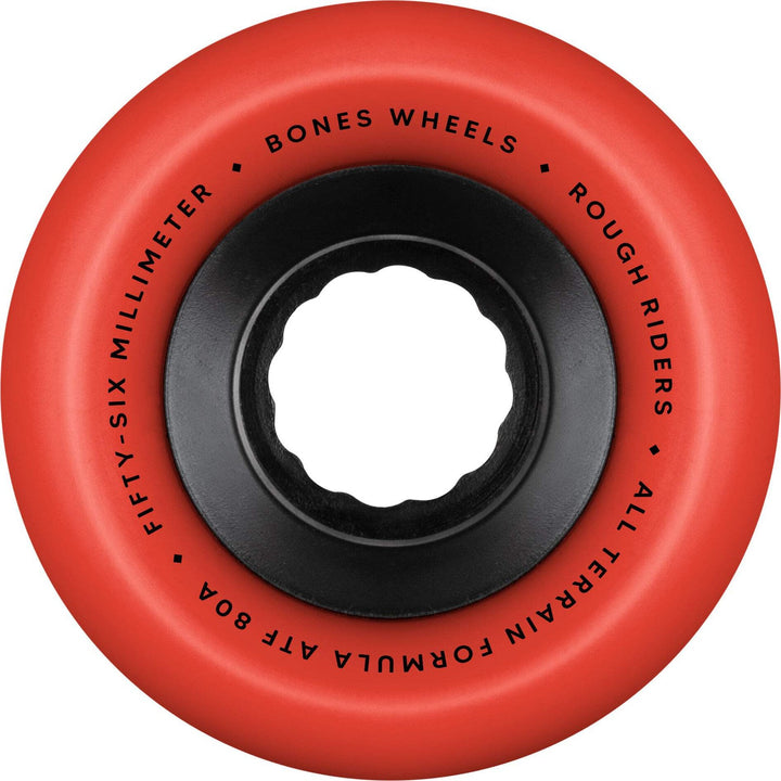 Bones Atf Rough Riders 56Mm 80A Red All Terrain Skateboard Wheels