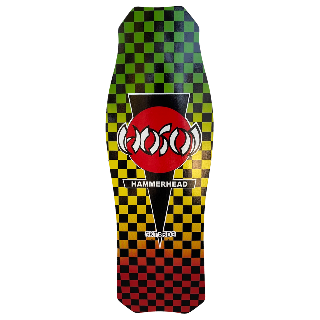 Hosoi O.G. Hammerhead Rasta Checkerboard 10.5" Skateboard Deck