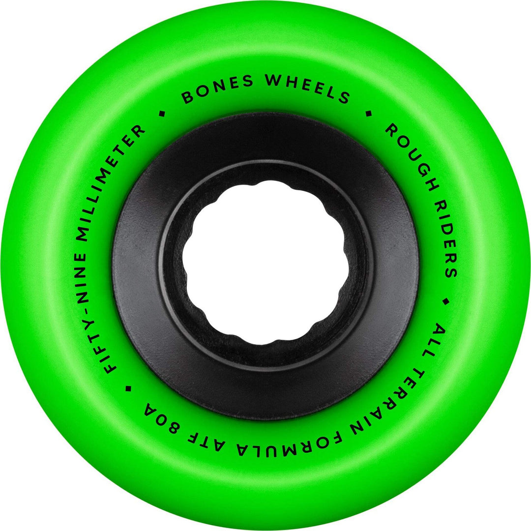 BONES ATF Rough Riders 59mm 80a Green All Terrain Skateboard Wheels