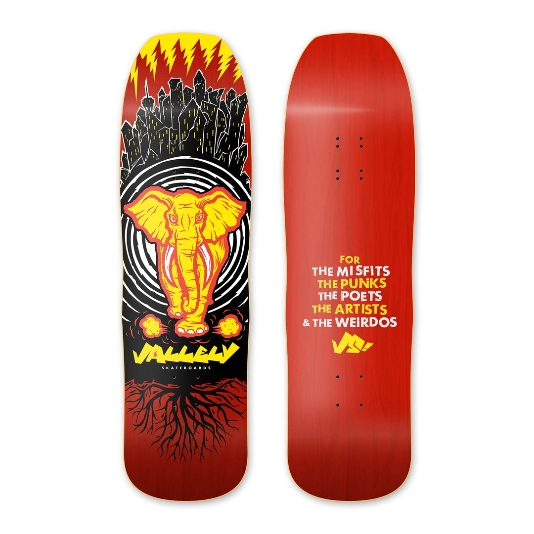 VALLELY SKATEBOARDS "CHARGING ELEPHANT" [Autographed] SKATEBOARD DECK