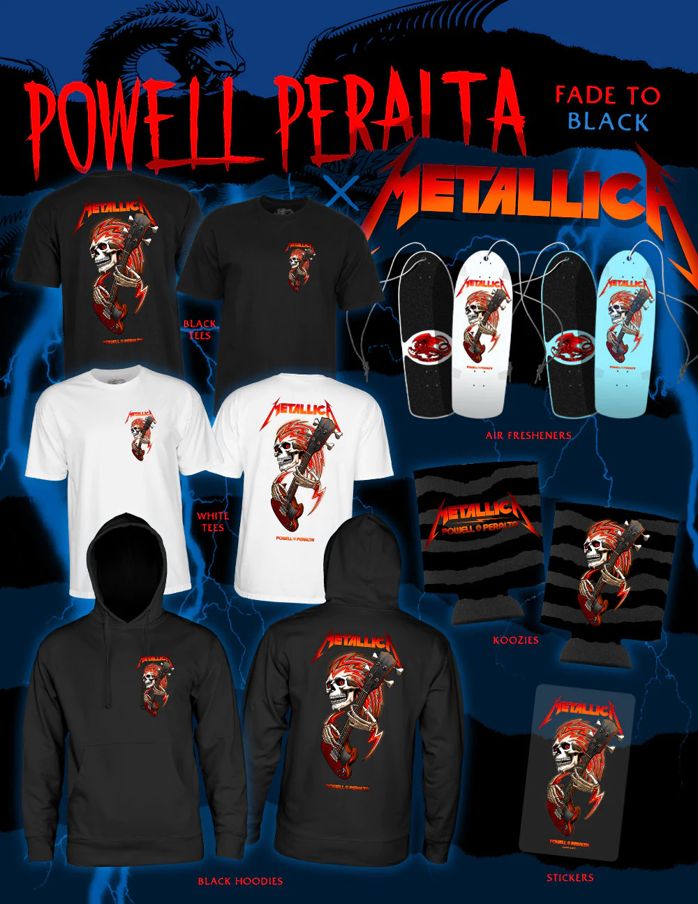 Powell Peralta X Metallica Official Collab Sticker