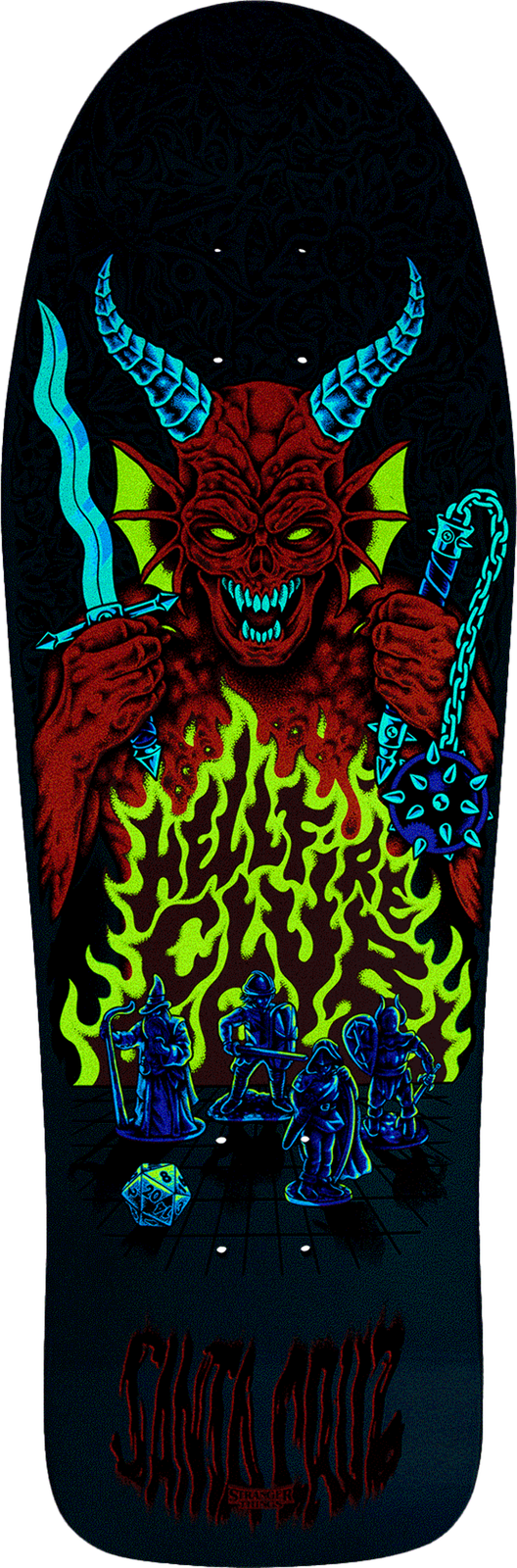 SANTA CRUZ x STRANGER THINGS KNOX HELLFIRE PIT 10.07" SKATEBOARD DECK