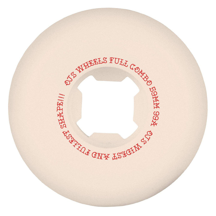 OJ Team Elite White Full Combo 59mm 99a Skateboard Wheels