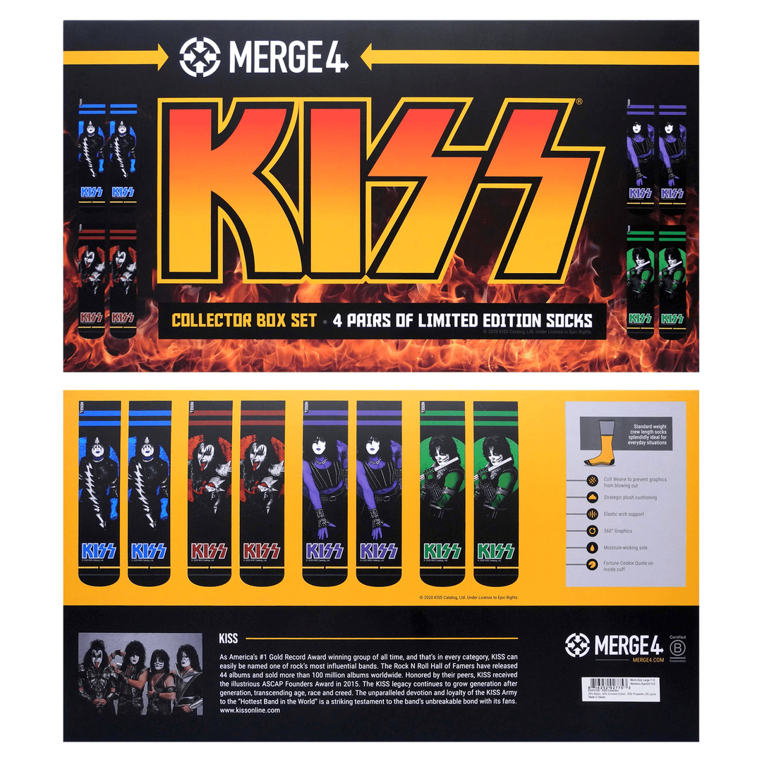 Merge4 KISS Collection LTD Crew Socks Box Set (4 Pairs)