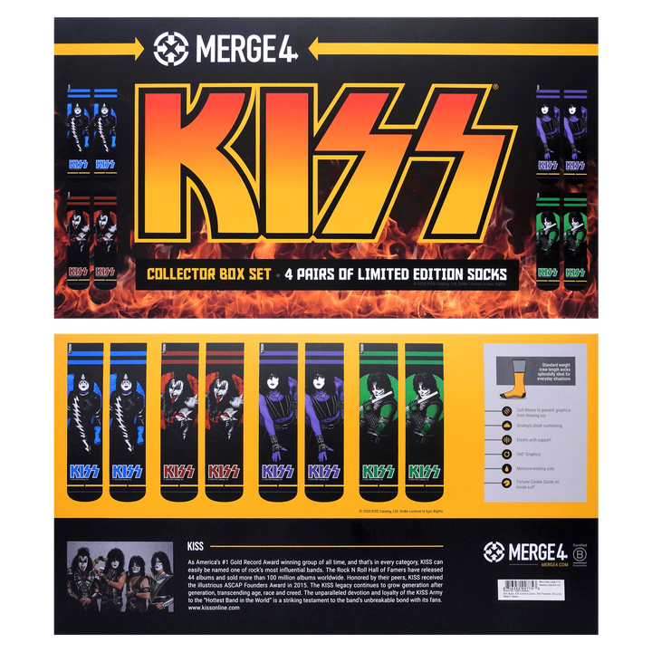 Merge4 KISS Collection LTD Crew Socks Box Set (4 Pairs)