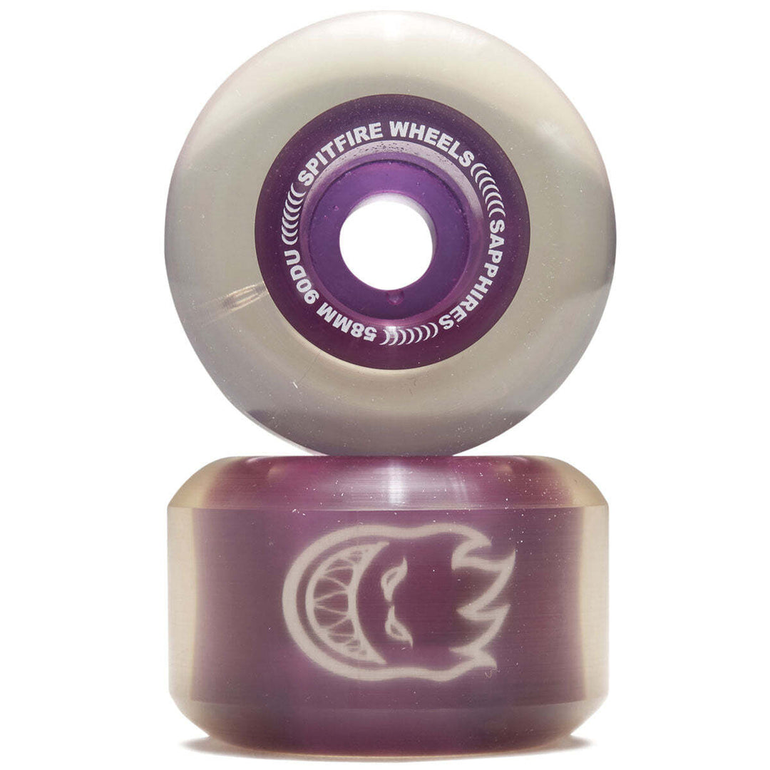 SPITFIRE SAPPHIRES CLEAR PURPLE 58MM 90A SKATEBOARD WHEELS