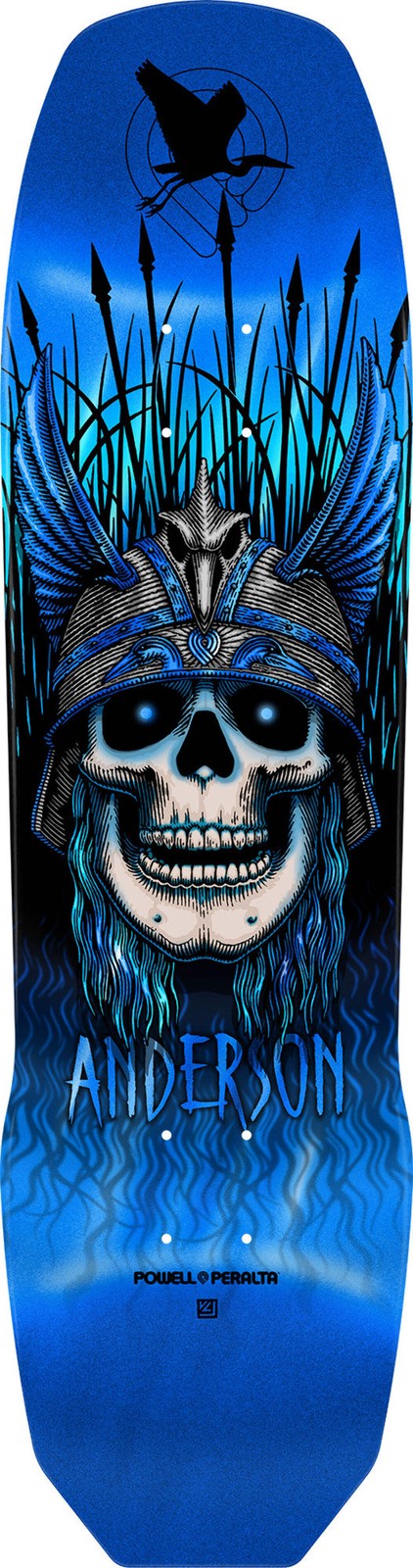 POWELL PERALTA ANDY ANDERSON HERON BLUE FOIL 8.45" SKATEBOARD DECK