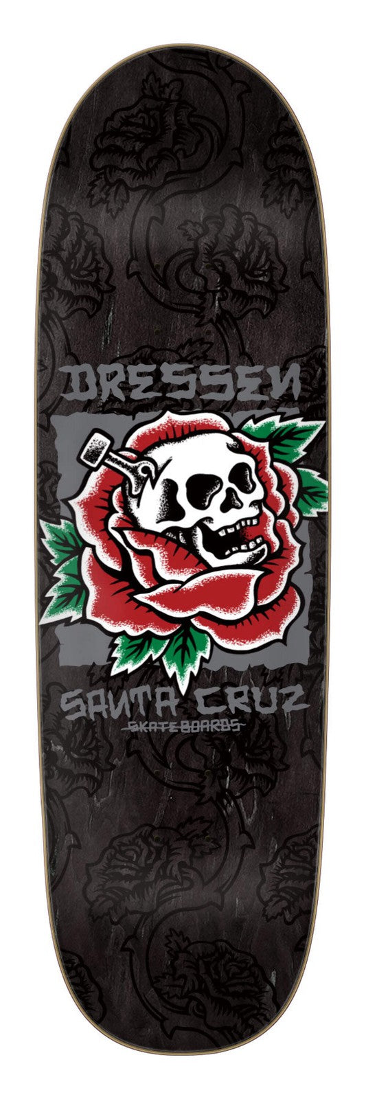 Santa Cruz Dressen Skull Rose 9.25" Skateboard Deck